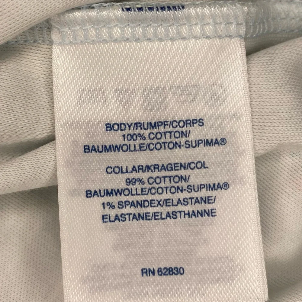 💥BOGO💥 Lands End Printed Polo. XL / P. Pretty pale blue bird print. Cotton - Picture 6 of 7